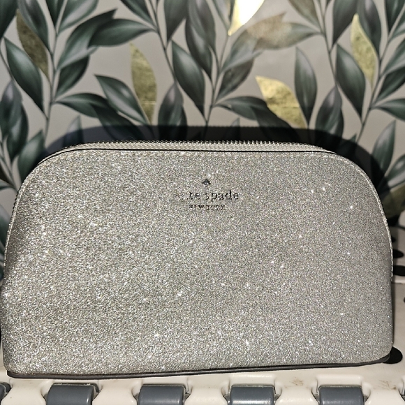 Kate Spade Glittering Silver Cosmetic Bag - Picture 1 of 2
